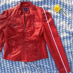 SOLD-💄 Rue21 Red Leather Jacket - Size L